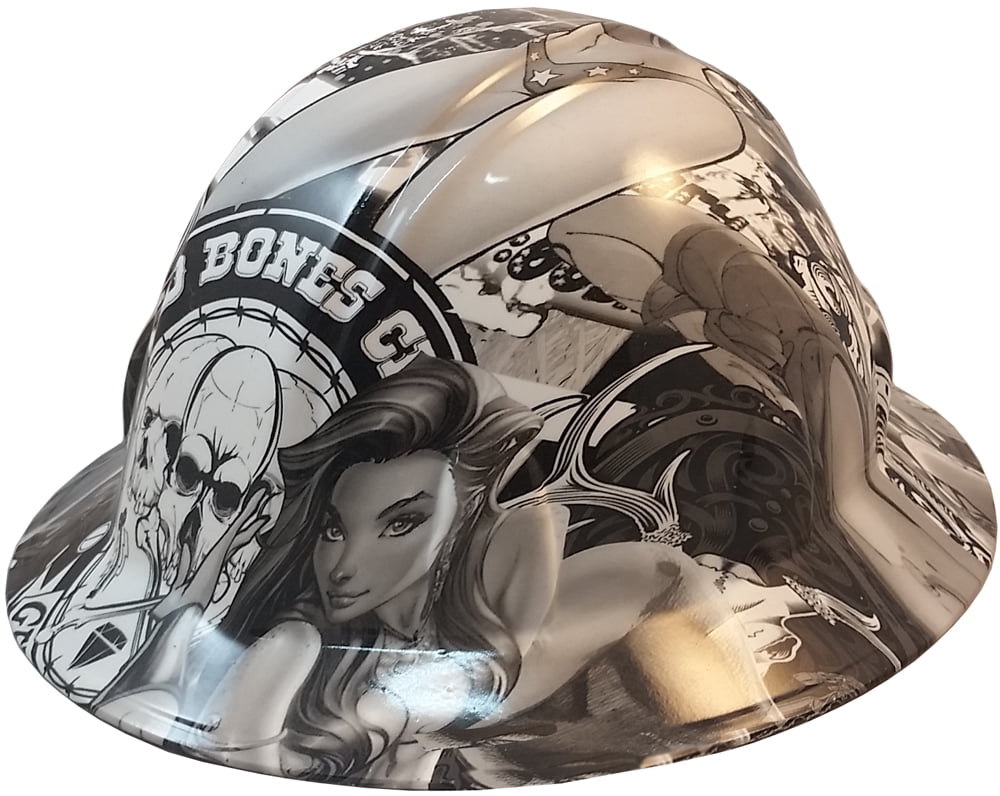 Bad Bones Hydro Dipped Hard Hats Full Brim Style