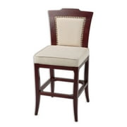 Springfield Wood Bar Stool with Oatmeal Upholstered Seat and Merlot Finished Frame, 2-Pack, 30-Inch by Fashion Bed Group