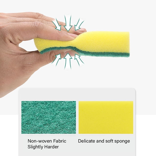 YATLTE Scrub Sponges Kitchen, Double-Side Design, Double-Side Design, Long-Lasting Kitchen Sponges, High Density Dish Sponge, Dish Sponges for Non-Coated Cookware