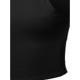 thumbnail image 4 of A2Y Women's Basic Solid Spaghetti Strap High Neck Rayon Spandex Crop Top Black M, 4 of 5