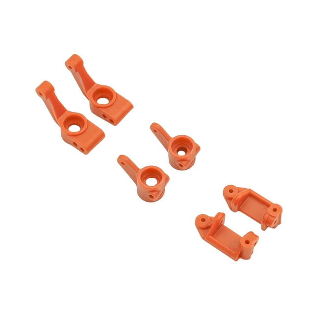 Bunblic RC Car Parts, Steering Rear Stub Axle Carriers, Easy to Use, Lightweight High Strength, Nylon Front Caster Blocks Replacement Orange
