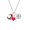 thumbnail image 2 of Delight Jewelry Silvertone Large Crescent Moon Santa Face - Red Heart Nurse Strong Zoe Necklace, 2 of 4
