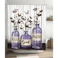 thumbnail image 2 of Farmhouse Floral Shower Curtain Rustic Country Cotton Flower Purple Jar Bathroom Shower Curtains Relax Soak Unwind Waterproof Polyester Fabric Bathroom Decor Curtain with Hooks 72x72 Inches, 2 of 6