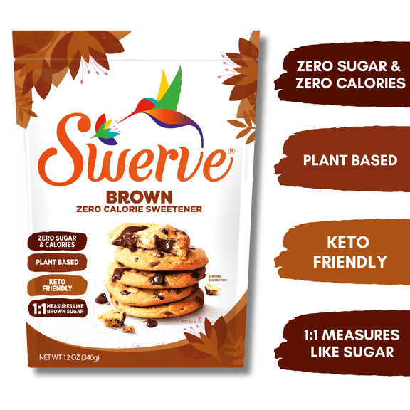 Swerve Ultimate Sugar Replacement Sweetener, Brown Sugar Substitute, Zero Calorie, Keto Friendly, Zero Sugar, Non-Glycemic, 12oz