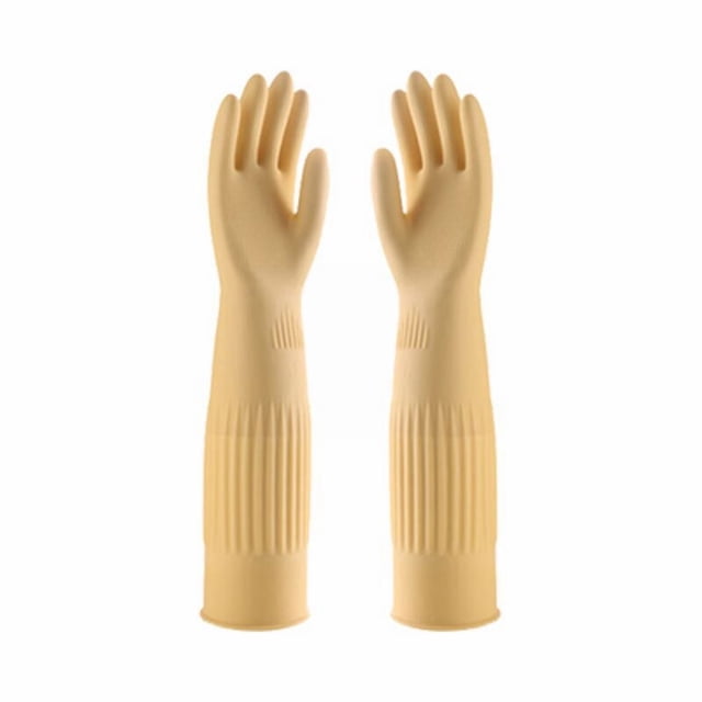 Gloves for Kitchen Tasks - Durable Long Cowhide Thick Rubber Dishwashing Latex Hand for Female Daily Use