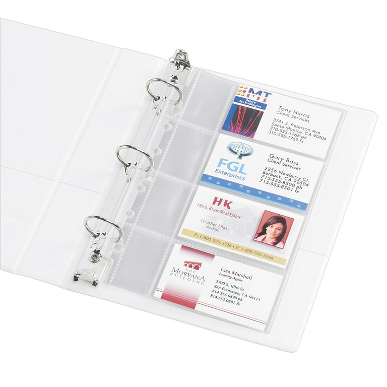  Avery Mini Business Card Pages, Clear, 5.5 x 8.5 inches, Pack  of 5 (76025) : Sheet Protectors : Office Products