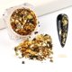 thumbnail image 1 of Papel de aluminio dorado y plateado con purpurina, copos holográficos irregulares, lentejuelas para uñas, polvo cromado, decoraciones para manicura, 1 of 4