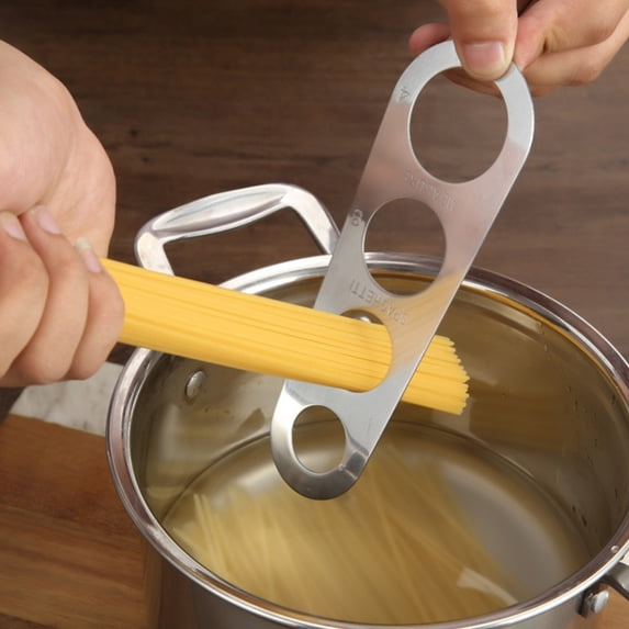 Pasta Ruler Spaghetti Noddles Measure Tool 4-hole Stainless Steel Pasta Measurer Kitchen Gadget