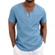 thumbnail image 1 of Eres Más Que una Camisa de Puntuación de Prueba Casual de Color Sólido con Cuello en V de los Hombres, Blusa de Manga Corta de Bolsillo de Botón para Uso Diario, 1 of 5