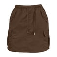 thumbnail image 5 of Cargo Skorts for Women Elastic Drawstring High Waisted Hiking Skirt with Pockets Casual Summer Athletic Skort, 5 of 6