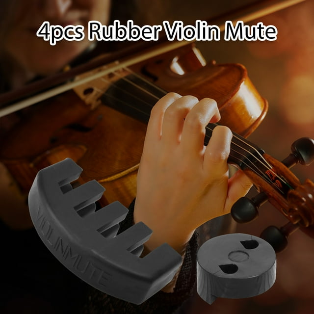 Violin 4pcs Rubber Violin Mute Violin Silencer Four-Piece Set 2pcs Claw Style & 2pcs Round Tourte for Practice and Performance Improve Tone Control Ideal for Beginners and