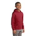 thumbnail image 4 of Sport Tek Teen Unisex Regular Plain Long Sleeves Pullover Deep Red Small, 4 of 6