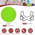 thumbnail image 2 of Uxcell Set of 6 Round Drink Coasters with Holder, 4" Silicone Coaster for Drinks Non-Slip Cup Coaster Heat Resistant Glass Cushion for Bar Kitchen Office Decor, Green(Stripes), 2 of 7
