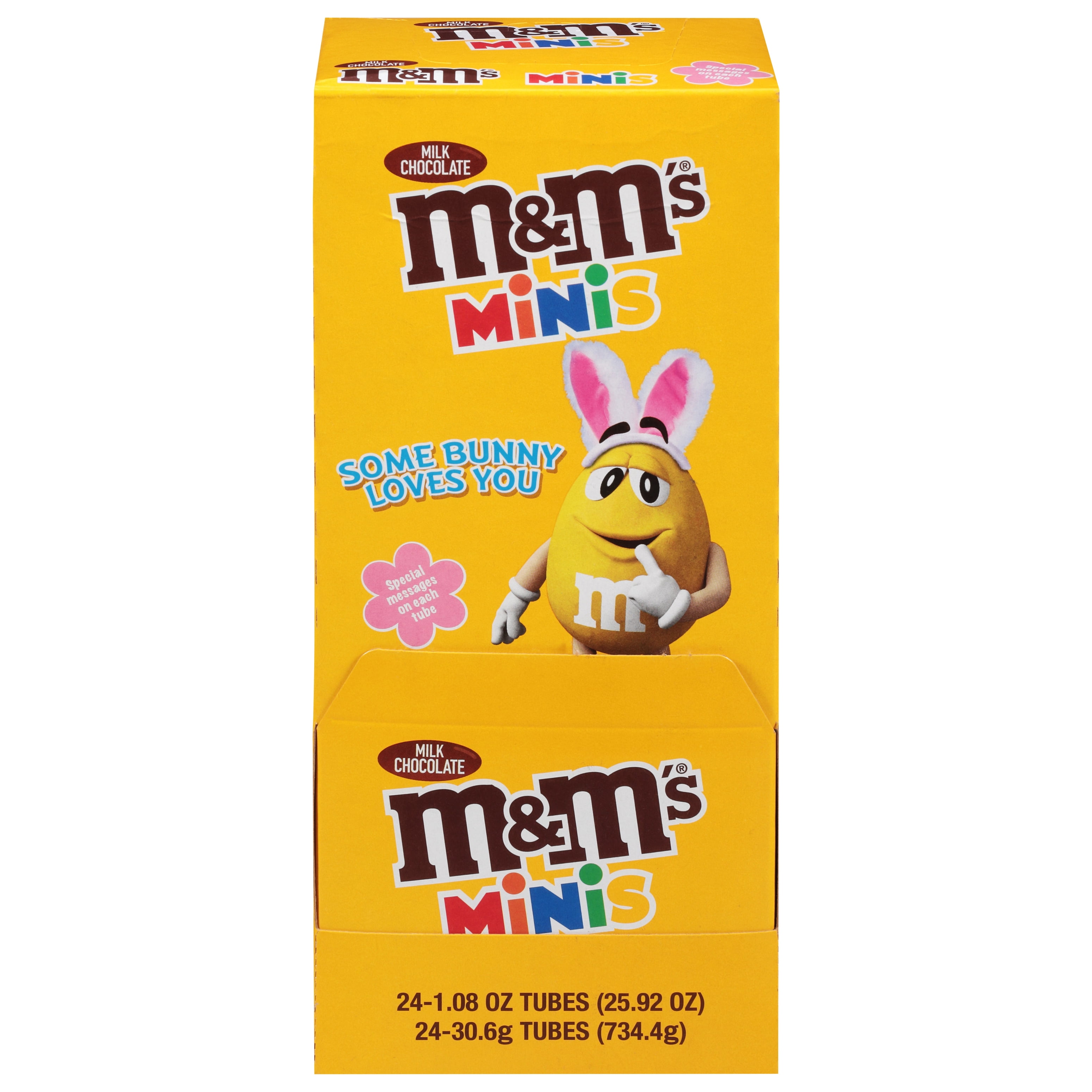 M&M'S Easter Milk Chocolate MINIS Size Candy, 1.08-Ounce Tube 24-Count Box