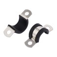 thumbnail image 2 of 15mm Dia EPDM 304 Acero Inoxidable caucho forrado en forma de U Tipo tubo manguera pinzas de alambre clips 5pcs, 2 of 3