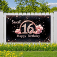 thumbnail image 6 of Pink Balloon Sweet Sixteen Birthday Banner Elegant Design Happy Birthday Decoration for Birthday Party Indoor Celebration, 6 of 8