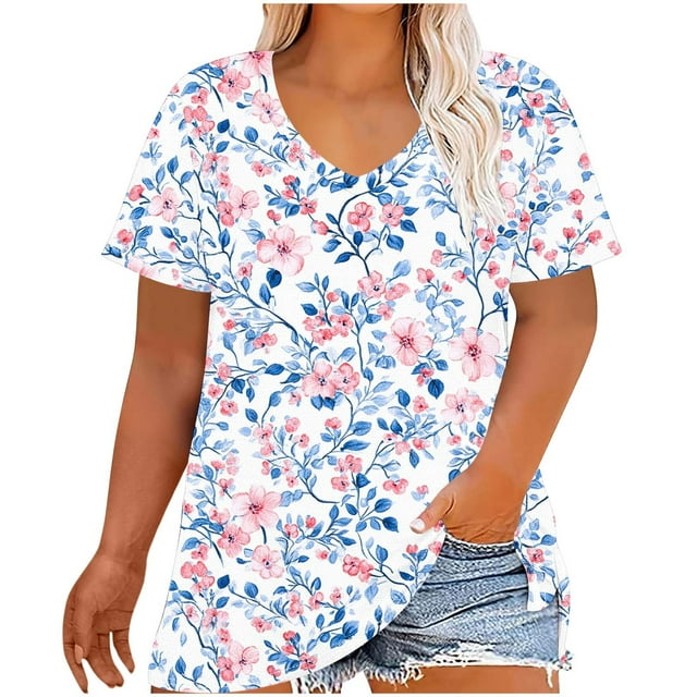 COM1950s Shorts pour Femmes, Chemises pour Femmes, T-Shirt à Manches Courtes Col en V Grande Taille pour Femmes, T-Shirts à Manches 3/4 pour Femmes, Short pour Femmes, T-Shirt pour Femmes