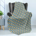 thumbnail image 4 of Trellis Soft Flannel Fleece Throw Blanket, Victorian Baroque Pattern in Vibrant Colors Aged Dated Design, Cozy Plush for Indoor and Outdoor Use, 50" x 60", Purple Yellow Sky Blue, by Ambesonne, 4 of 5