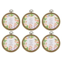 Uxcell 6 Pieces 3.5" Embroidery Hoops Frame Imitated Wood Circle Cross Stitch Hoop Ring for Embroidery Sewing Decoration