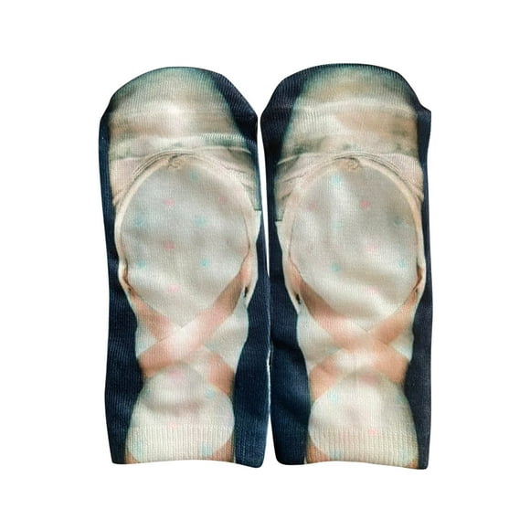 Virmaxy Flip Flop Socks Women Funny 3D Printed Cotton Socks Men Personalized Novelty Sweat Absorbent Ankle Short Socks