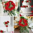 thumbnail image 6 of 25-Pack Dark Red Artificial Roses with Stems - Realistic PE Foam Flowers for DIY Bouquets and Home Decor, 6 of 7