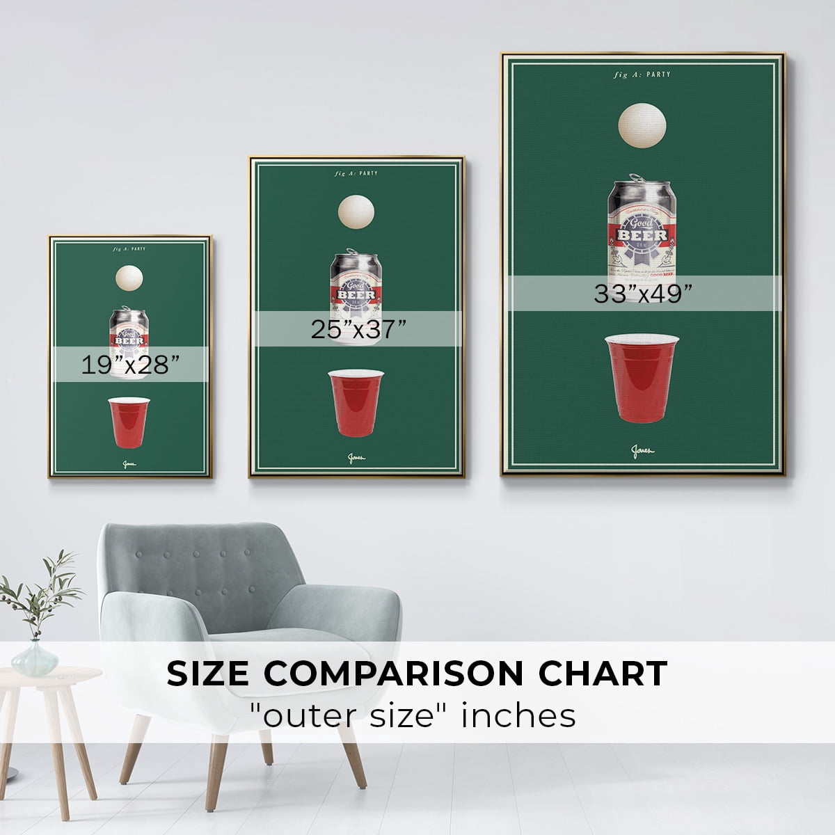 Fig. A: Party Framed Premium Gallery Wrapped Canvas - Ready to Hang