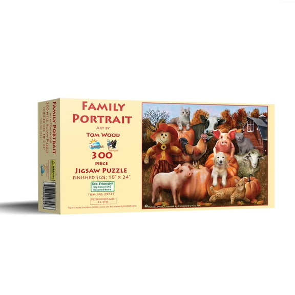 SUNSOUT INC - Family Portrait - 300 pc Jigsaw Puzzle by Artist: Tom Wood - Finished Size 18" x 24" Halloween - MPN# 29725