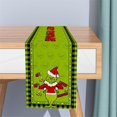 thumbnail image 4 of JOOCAR Christmas Table Runner, Green Black Buffalo Plaid Christmas Green Grinch Red Christmas Hat Christmas Table Runner, Suitable for Christmas Kitchen Dining Table Table Holiday Decoration, 4 of 5