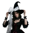 thumbnail image 4 of Yuncity Halloween Womens Witch Hat Gothic Mesh Bow Cosplay Holiday Party Costume Accessory Vintage Stylish Theme Headwear, 4 of 4