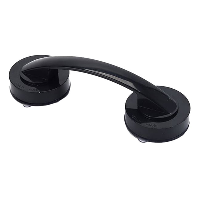 No-Drill Suction Grab Bar For Bathroom & Kitchen: For Durable, Easy Install! Black