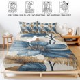 thumbnail image 5 of King Size Fitted Sheet Set - Blue Brown Botanical 3 Piece Bedding Sets 16" Deep Pocket Fitted Sheet with 2 Pillowcases, Flowers Vintage Summer Brushed Microfiber Hotel Luxury Bed Sheets, 5 of 9