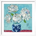 thumbnail image 2 of Art.com Vase of Peonies Aqua Art Print by Kellie Day, White Frame Wall Art, 21" x 21", 2 of 5
