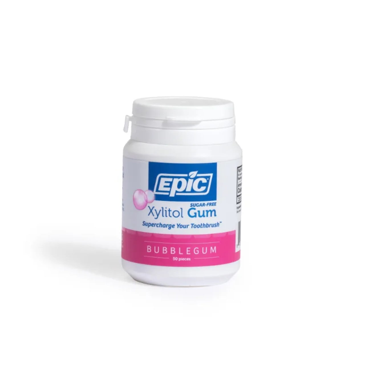 Epic Xylitol Chewing Gum - Sugar Free & Aspartame Free Chewing Gum Sweetened w/Xylitol for Dry Mouth & Gum Health (Bubblegum, 50-Piece Bottle, 3 Bottles)