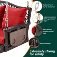 thumbnail image 7 of zzw Heavy Duty 900 lb Capacity Porch Swing, 3-Seat Outdoor Hanging Chair Bench with Cushions, Cup Holder and 8.9 ft Chains, 7 of 7