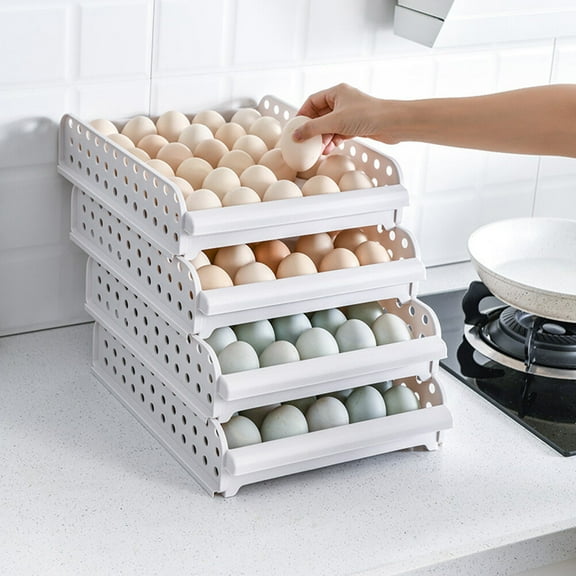 HEMOTON Egg Cartons Egg Box Storage Box White Egg Storage Box 33X26.5X14.3cm