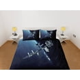 thumbnail image 2 of Satellite View Galaxy Bedding, 3D Outer Space Bed Set Full, Cosmic Duvet, 2 of 4