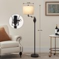 thumbnail image 6 of NATYSWAN Floor Lamp for Living Room Bedroom,3 Color Temperature Swing Vintage Standing Lamp Traditional Farmhouse Tall Lamp for Office Home Nursery Study Room Hotel, 6 of 8