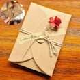 thumbnail image 3 of Tarjeta de felicitación de flores secas, Papel Kraft Retro artesanal, tarjetas de felicitación de bendición, sobres de invitación del Día de San Valentín Invit, 3 of 4