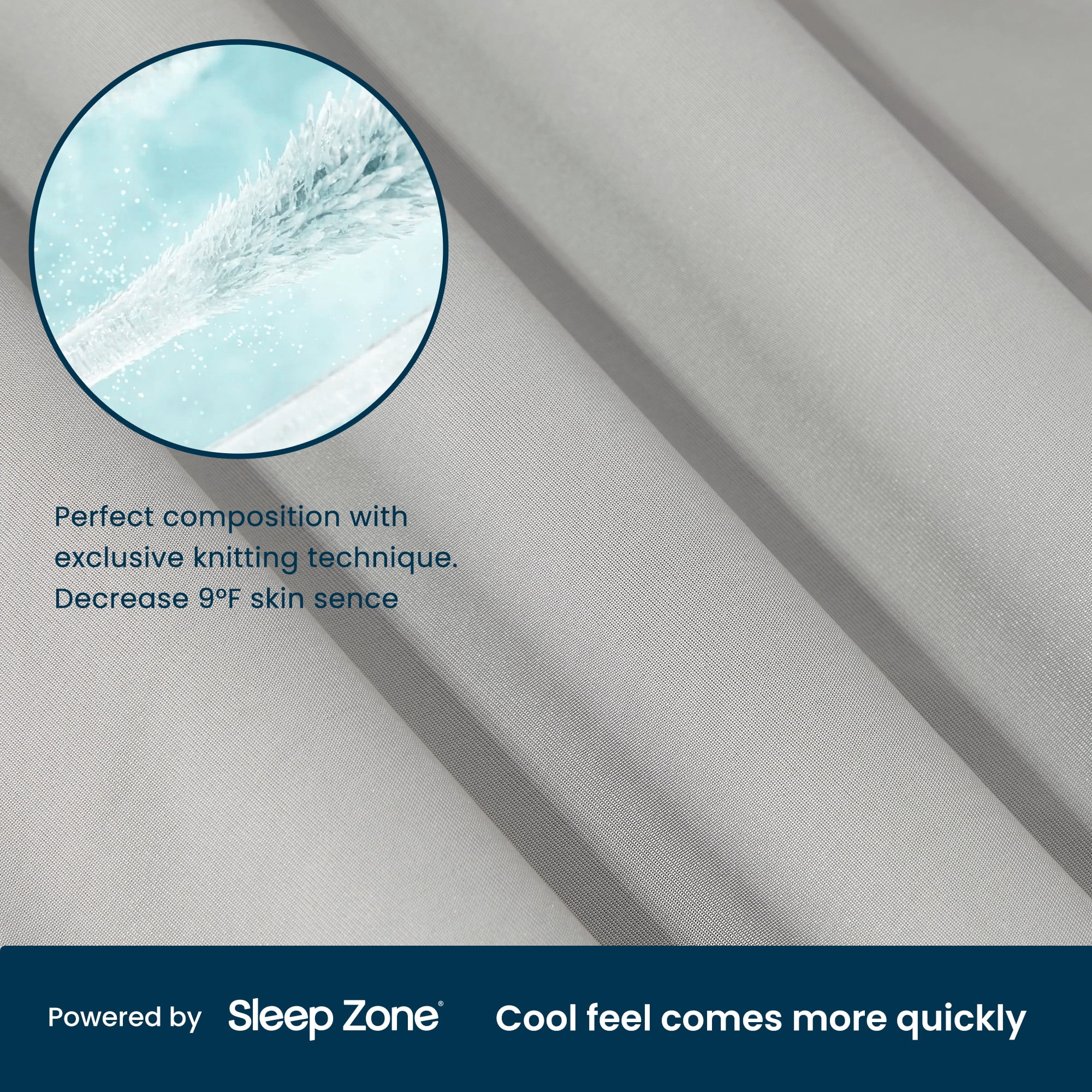 Sleep Zone Twin XL Cooling Comforter Set for Hot Sleepers, Nanotex Cooling Blanket，3 Pieces Jersey Knit Bedding, Reversible Cool Feeling, Soft and Breathable with 2 Pillowcases, 1 Comforter (Grey)