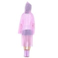 thumbnail image 3 of Rain Coat Spring Summer And Autumn Boys And Girls Plain Color Buttoned Thick Raincoats Pink Rain Poncho 5-14 Years, 3 of 6