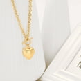 thumbnail image 7 of CANEVINKA Dainty 18K Gold Plated Chunky Link Water Droplet Chain Heart Pendant Necklace for Women Toggle Clasp Necklace Layering Jewelry, 7 of 7