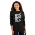 thumbnail image 3 of Crazy Cat Lady Purrs Well With Others Plus Size Long Sleeve Graphic Tee Shirt Brisco Brands 2X, 3 of 5