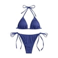 thumbnail image 5 of QUNYINEY Thong Bikinis Sets for Women 2 Piece Solid String Swimwear Tie Side Swimsuit Sets, 5 of 5
