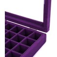 thumbnail image 3 of Velvet Glass Jewelry Ring Display Organiser Box Tray Holder Earrings Storage Case (Blue), 3 of 3