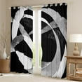 thumbnail image 2 of Erosebridal Geometric Round Curtains for Living Room,Black Grey Curtains and Drapes (42Wx84L),Abstract Artwork Blackout Curtains for Bedroom,Circle Room Decor, 2 of 6