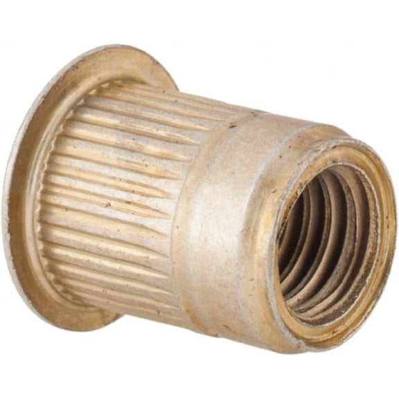 Made in USA 3/8-16, 0.53 Insert Diam, 0.69" OAL, Knurled Body Open End Threaded Insert