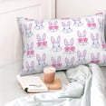 thumbnail image 4 of KLL Heart Rabbit Pillow Covers Envelope Closure,Super Soft and Cozy Fuzzy Fleece Pillow Case Cover (No pillow core） 20"x30", 4 of 5