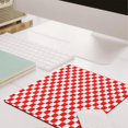 White Control Slips Red and White Checkered Pattern Square Mouse Pad, Precision Control Pad ...