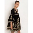 thumbnail image 3 of EASYBRAUS Women Bohemian V Neck Print Midi Dress Spring Casual A Line Vacation Dress, 3 of 4