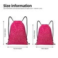 thumbnail image 2 of Kdxio Rose Red Glitter Print Drawstring Backpack Bag,Waterproof Draw String Back Sack, Gym Drawstring Bags Swim Bag For Unisex, 2 of 5